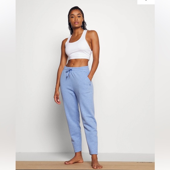 Sweaty Betty High Waist Essential Taper Oversized Trouser Coast Blue Size S - Picture 1 of 16